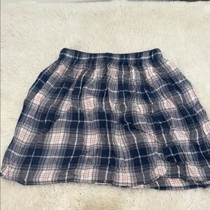Plaid Women's Skirt in Blue and White